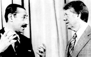 President Carter faces off with Argentine dictator General Jorge Videla in the White House, September 9, 1977.